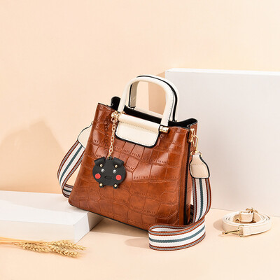 

Bucket bag ladies fallwinter stone texture ladies Joker handbag simple slung