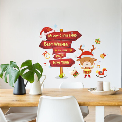 

Siaonvr Merry Christmas Background Wall Decoration Removable Wall Stickers