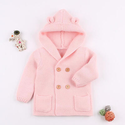 

Baby Boy Knitting Cardigan Winter Solid Sweaters Long Sleeve Hooded Coat