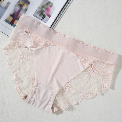 

Womens Sexy Low Waist Lace Underpants Briefs Translucent Underpants Bikini