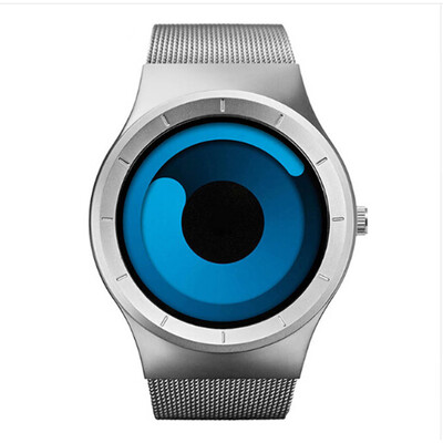 

GEEKTHINK 6002 New Quartz Watch Luxury Stainless Steel Mesh Belt Men And Women Gifts Cool Steel Strap Wristwatch with Rotary Dial