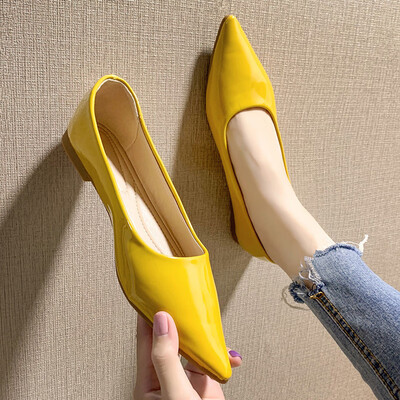 

Flat flat heel pointed shallow mouth shoes Candy-colored shoes shoes white collar work shoes summer&autumn tide womens shoes
