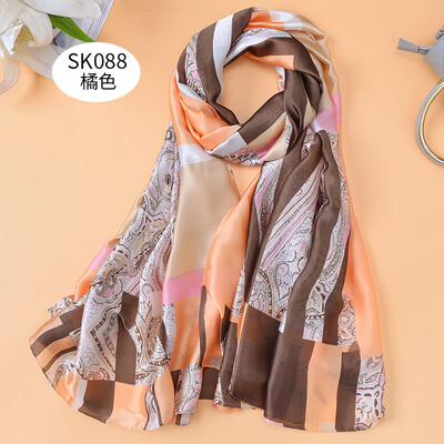 

2018 new silk scarves silk scarves womens scarves womens simulation silk scarves sunscreen shawl tourism
