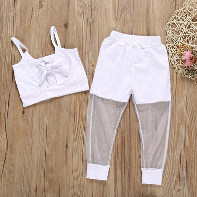 

Solid Toddler Kids Baby Girls Clothes Sleeveless Tops Long Pants Outfit Set