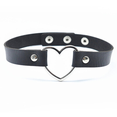 

New Mode Style Charm Leather Collar Peach Heart Chokers Necklaces Women Men Wedding Party Pink Clavicle Necklace Jewelry Gift
