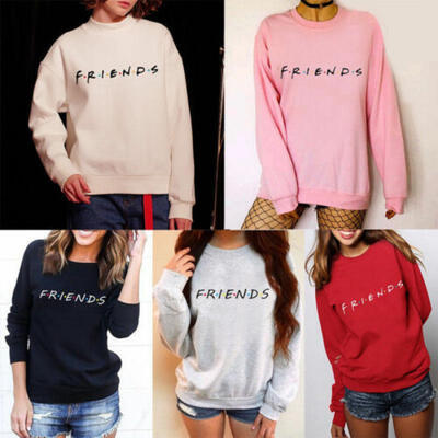 

Womens FRIENDS Print Hoody Sweatshirt Ladies Slouch Pullover Sweater Jumper Tops