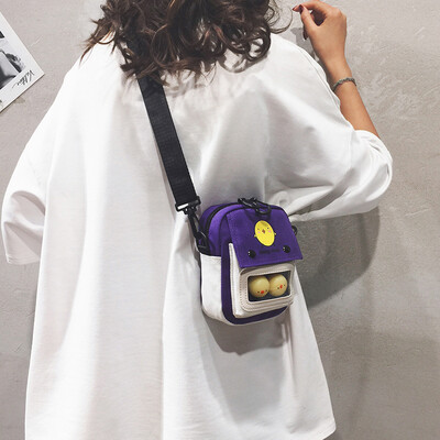 

Net red small bag female 2019 new Korean version of the wild cute mobile phone bag ins Harajuku canvas shoulder Messenger bag