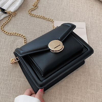 

Fashion chain small square bag 2019 new fashion womens casual shoulder Messenger bag ladies buckle bag
