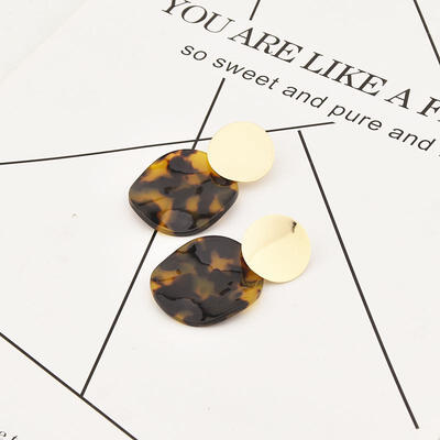 

Korean New Round Earrings Resin Black White Acetic Acid Dangle Drop Earrings For Women Statement Earings Fashion Jewelry 2019
