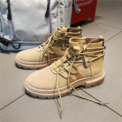 

Wild mens Martin boots mens high-cut retro versatile tooling boots hip-hop mens boots