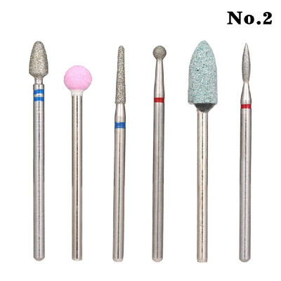 

6pcs Nail Drill Bits Cuticle Cleaner Dust Drill Brush Rotary Polishing Nail Grinding Heads Nail Salon Tools