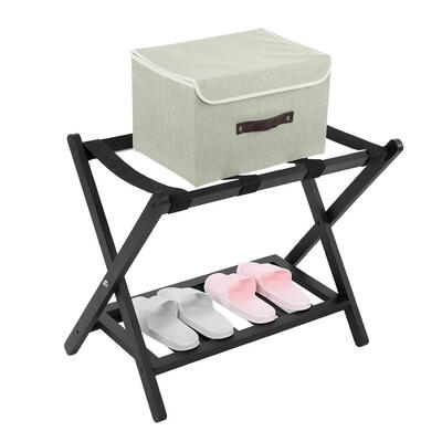 

Wooden Double Tiers Folding Luggage Suitcase Shoes Rack Holder Organizer Home Hotel Suitcase Holder Luggage Holder