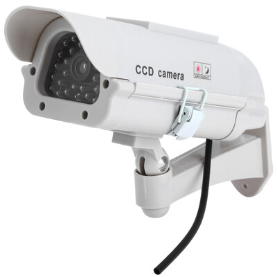 

Solar Energy Realistic Dummy Surveillance Security CCTV Sticker Camera Blinking Red LED Light with Fake Video Cable