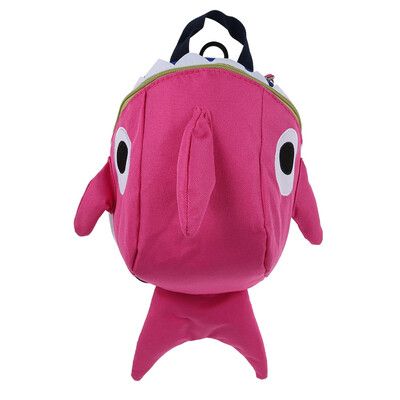 

Cartoon Shark Shape Kindergarten Children Backpack Anti-lost Travel Shoulder Bag