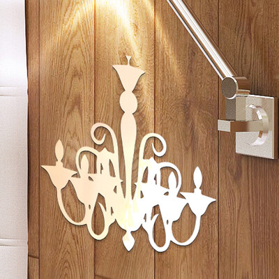 

Gobestart Lamp Shape 3D DIY Flower Specchio Acrylic Wall Sticker Modern Stickers