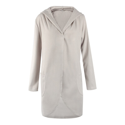 

Women Winter Warm Trench Long Sleeve Hooded Coat Cardigan Loose Outwear Overcoat