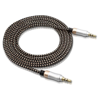 

33FT 35mm Audio Cable Car Stereo AUX Cable Extension Cord Braided Wire Male To Male For Car PC Speaker Headphone