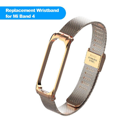 

Wrist Strap for Xiaomi Mi Band 4 Bracelet Strap Replacement Stainless Steel Wristband Adjustable Smartwatch Strap with Metal Buckl