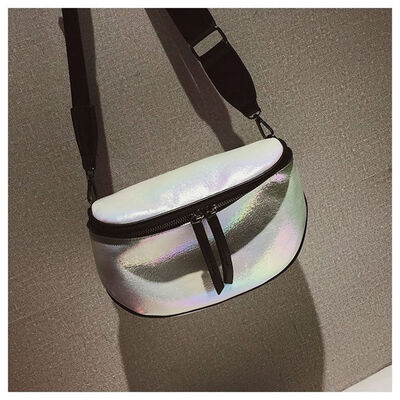 

2018 New Style Fashion Womens PU Leather Laser Sequined Messenger Bags Satchel Tote Colorful Waist Bags