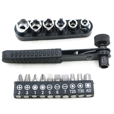 

〖Follure〗17Pcs Quick Ratchet Wrench 14 Wind Batches Screwdriver Bits Key Utility Tool