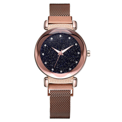 

Luxury Rose Gold Women Watches Starry Sky Magnetic Female Wristwatch Rhinestone Clock relogio feminino montre femme 533