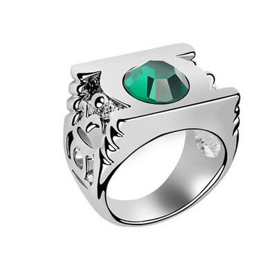 

Green The European&American Fashion Men Ring Ring Austrian Crystal Ring Green Ring Men Fashion Accessories Christmas Gift