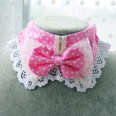 

Pet Dogs lovely handmade lace bowknot Collars Harnesses Leads necklace fashion pearl neckties supplies cats accessories jewelry