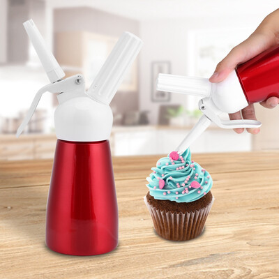 

250mL Portable Red Aluminum Whipped Dessert Cream Butter Dispenser Whipper Foam Maker Cream Whipper Whipped Cream Dispenser