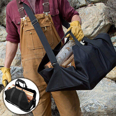 

Canvas Firewood Carrier Log Storage Bag Outdoor Tote Camping Carry Bag Home Kitchen Supplies Package Handles Firewood Bag