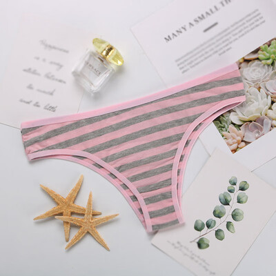 

Womens Panties Stripes Knickers Sissy Elastic Briefs Thongs Underwear Lingerie
