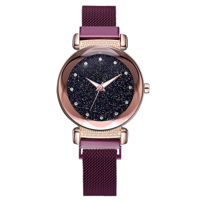 

Luxury Rose Gold Women Watches Starry Sky Magnetic Female Wristwatch Rhinestone Clock relogio feminino montre femme 533