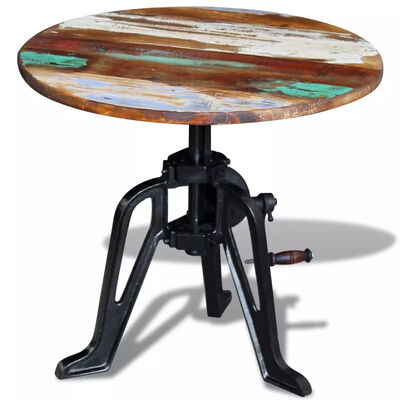 

Side Table Solid Reclaimed Wood Cast Iron 236"x165"-248