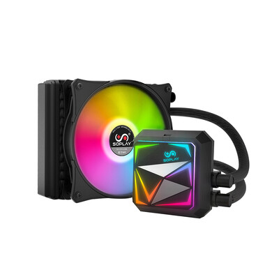 

SOPLAY Cooler Fan Water Cooling CPU Radiator 120mm Quiet Fan Pure Copper Rainbow Color Auto Running Support IntelAMD
