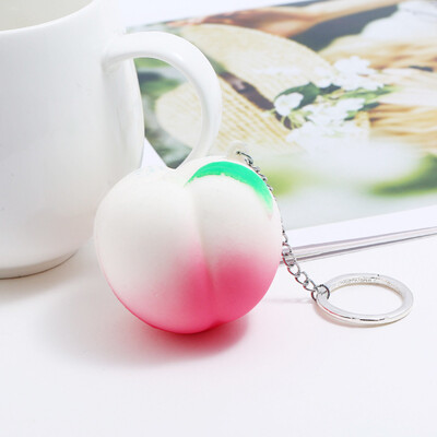 

Gotoamei Cute Mini Peach Super Slow Rising Scented Relieve Stress Toy Keychain
