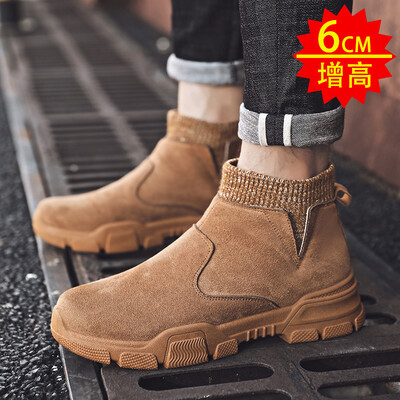 

Mens Shoes In Autumn Every Kind of Leisure High Help Martin Boots Korean Edition Tools Desert Wind Zen High School Help Shoes