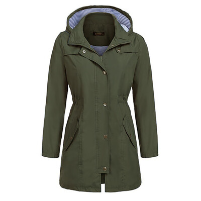 

〖Follure〗Women Solid Rain Jacket Outdoor Hoodie Waterproof Hooded Raincoat Windproof Tops