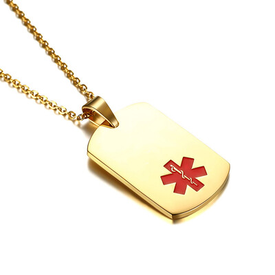 

Simple Alert Pendant Necklace Style Silver