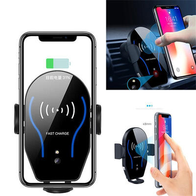 

Auto Clamping Wireless Car Charger Mount 10W75W Fast Charging Car Phone HolderWindshield Dashboard Air Vent