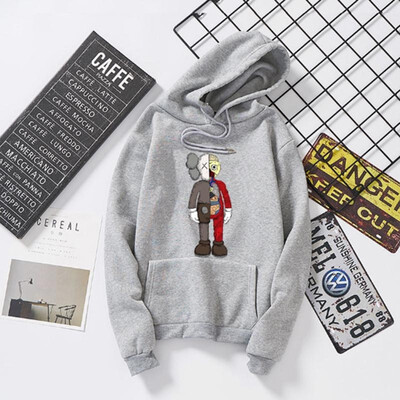 

Ins Tee Hooded Couple Sweatshirt O-Neck Print Full Sleeve Standard Thickness Polyester Loose Couple Top