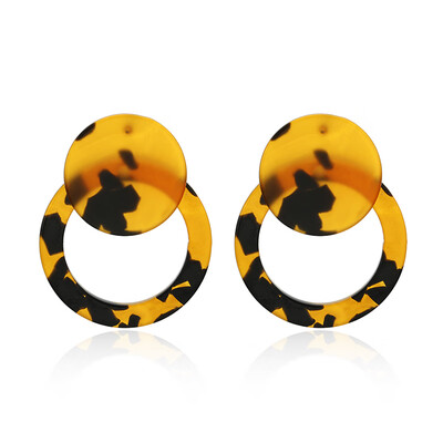 

Leopard Acrylic Resin Dangle Earrings For Women Geometry Big Circle Square Earrings Acetate Brincos Fashion Jewelry Gift