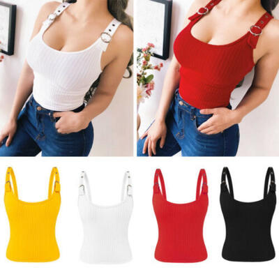 

Women Ladies Casual Sleeveless Tank Tops Vest Blouse Crop Top Short T Shirt -XL