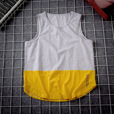 

Toponeto Summer Mens Casual Fashion Wild Stitching Printed Letter Vest