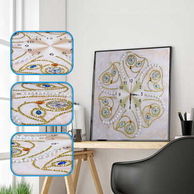 

Siaonvr 5D Special Diamond-Shaped Embroidery Wall Clock DIY Painting Diamond Cross Stitc