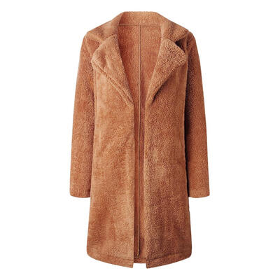 

Women Open Front Cardigan Long Coat Stylish Winter Turn Down Collar Jackets