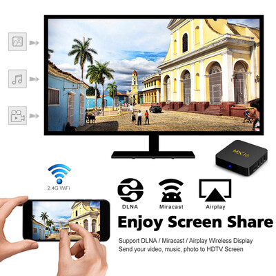

MX10 Smart Android 90 TV Box RK3328 4K VP9 H265 HDR10 USB30 4GB 32GB DLNA Miracast WiFi LAN HD Media Player UK Plug