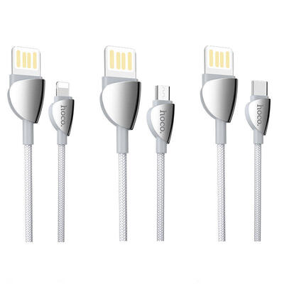 

HOCO U62 12m USB To Lightning Type-C Micro USB Nylon Braided Data Charging Cable Stylish Slender Cell Phone Cable