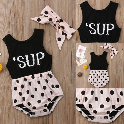 

Newborn Infant Baby Girl Floral Romper Jumpsuit Bodysuit Headband Clothes Outfit