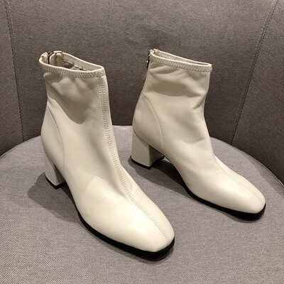 

Short boots ladies fall Korean version of Joker fashion high heel ankle boots thick heel British style Martins