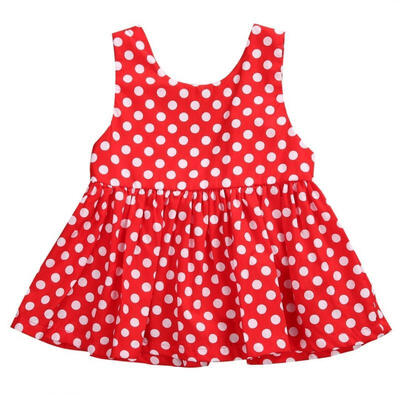 

Newborn Infant Baby Girls Kids Summer Sleeveless Polka Dot Dress Outfit Clothes