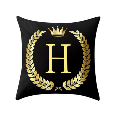 

〖Follure〗Pillow Cover Black&Gold Letter Pillowcase Sofa Cushion Cover Home Decor
